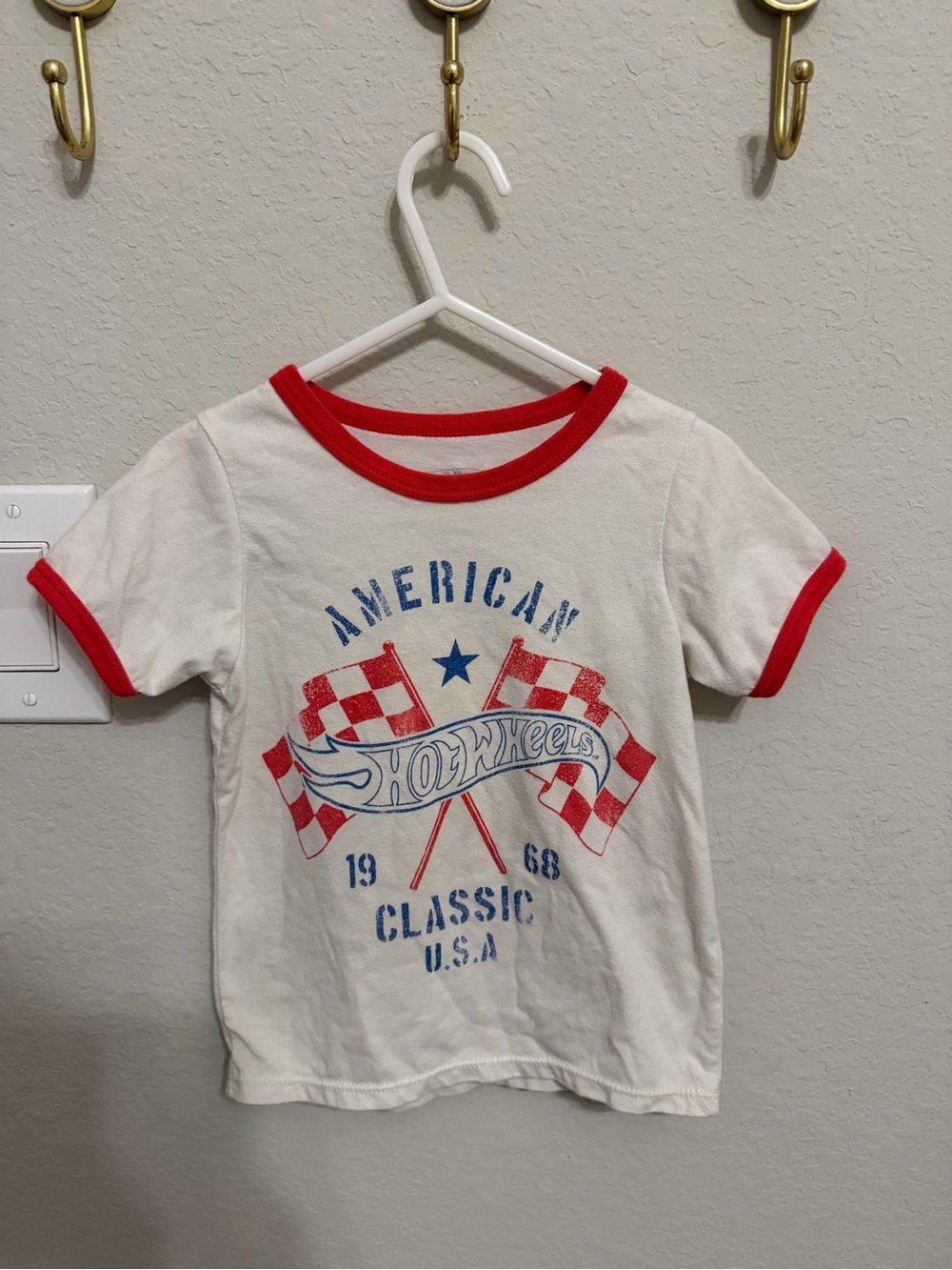 Kids' White & Red Hotwheels Tee